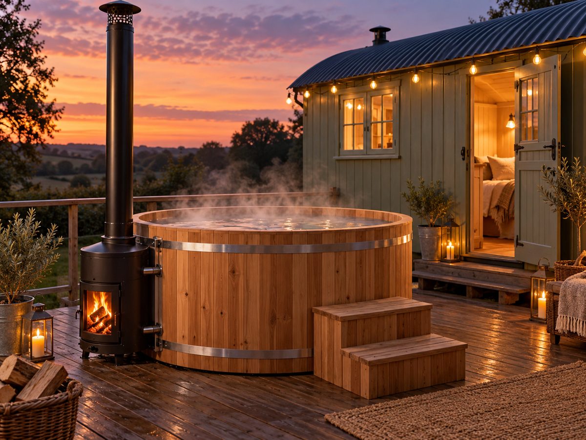 Wood-fired hot tub