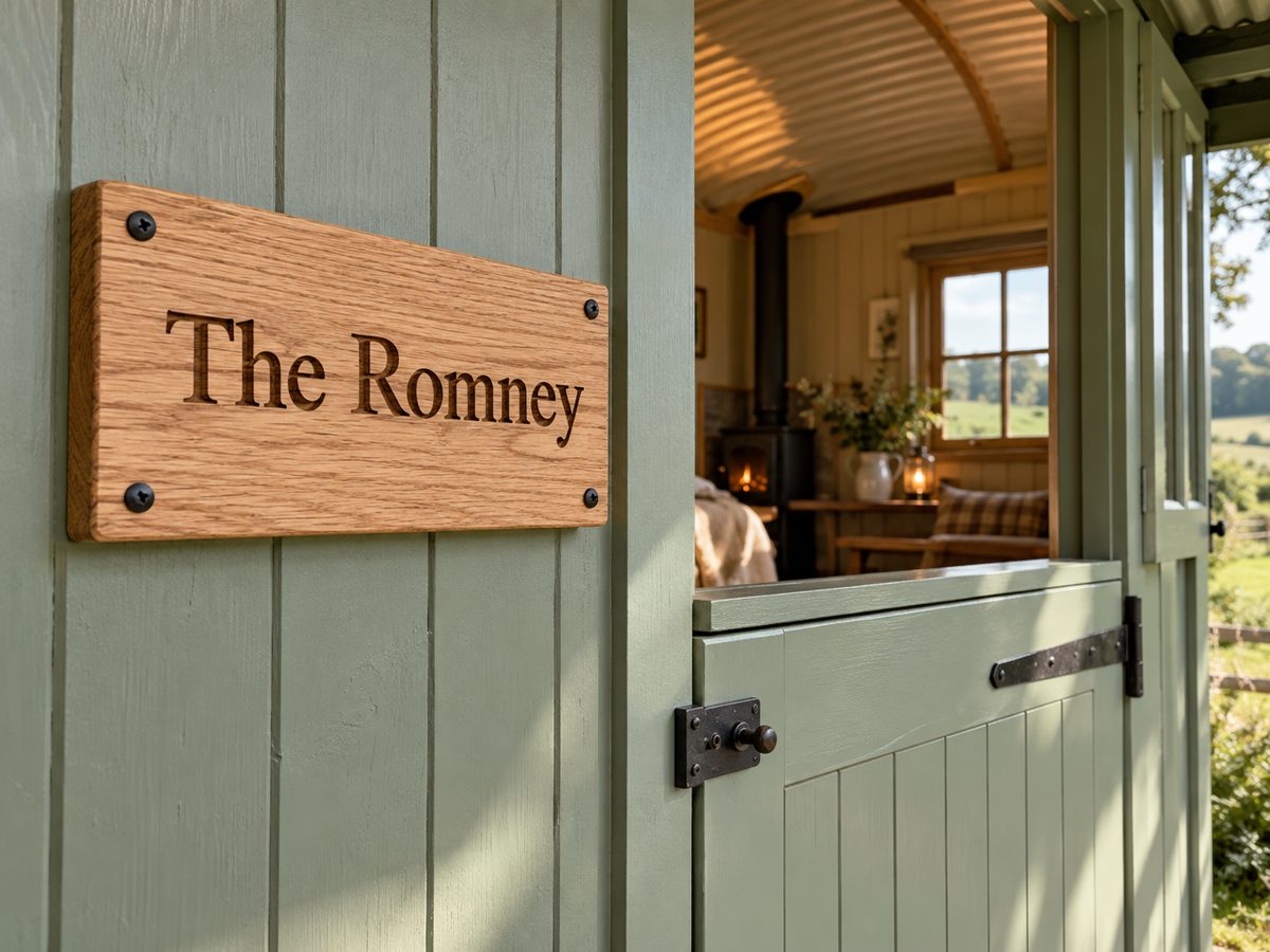 Hut name sign